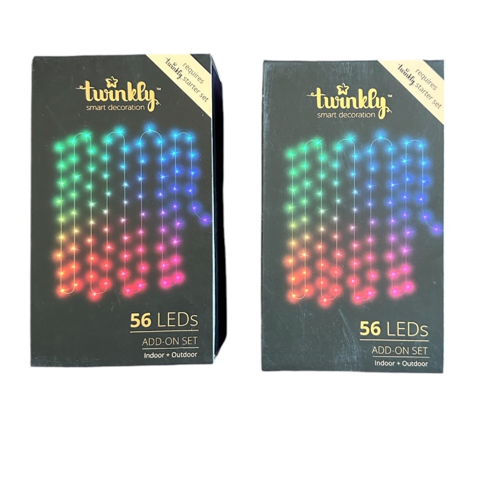 Set of Two Twinkly Smart Decoration 56 LEDs Add-On Set Indoor and Outdoor Use